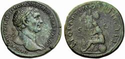 Ancient Coins - Trajan AE sestertius - Dacia mourning - Powerful EF portrait