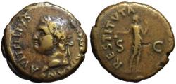 Ancient Coins - Vitellius AE dupondius - LIBERTAS RESTITUTA - VF