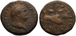 Ancient Coins - Titus AE As - FIDES PUBLICA clasped hands - (R) Rare