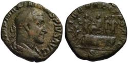 Ancient Coins - Maximinus AE sestertius - LIBERALITAS scene - Rare