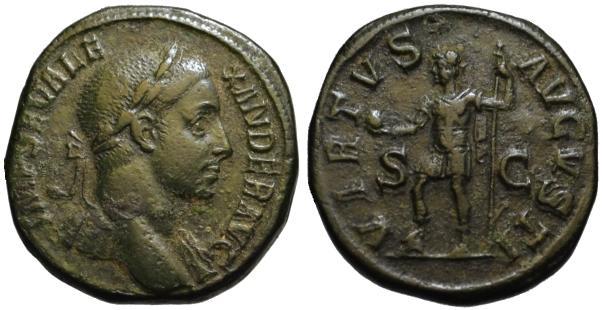 Ancient Coins - Severus Alexander AE sestertius - VIRTUS