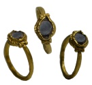 Roman gold intaglio ring - glass imitating Nicolo - 3rd Century AD