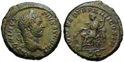 Ancient Coins - Caracalla AE dupondius - FORT RED - Rare EF
