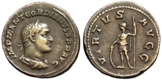 Electrotype of Gordian II AR denarius - VIRTUS AUGG | Ancient
