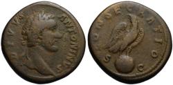 Ancient Coins - Divus Antoninus Pius AE sestertius - Eagle on Globe - Rare