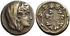 Ancient Coins - 19th C. BMC electrotype - Paros AR didrachm - Demeter & Dionysian crown