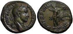 Ancient Coins - Severus Alexander AE As - Sol Helios - aEF portrait