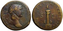 Ancient Coins - Trajan AE sestertius - Trajan's Column -  VF