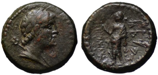 Ancient Coins - PHOENICIA Marathos - Ptolemy VI as Hermes - Great condition AE19