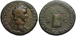 Ancient Coins - Nerva AE sestertius - FRUMENTO CONSTITUTO - Banti plate coin