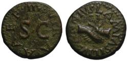 Ancient Coins - Augustus AE quadrans - Clasped hands & Caduceus - Lamia Silius Annius moneyers