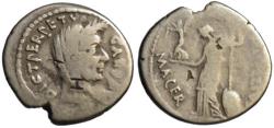 Ancient Coins - Julius Caesar AR lifetime portrait denarius - Venus - Sepullius Macer