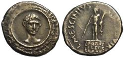 Ancient Coins - 19th C. BMC electrotype - Augustus Mescinius AR denarius - Imago Clipeata