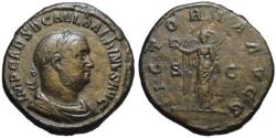 Ancient Coins - Balbinus AE sestertius - VICTORIA AUGG - Good VF