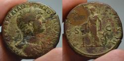 Ancient Coins - Hadrian AE sestertius - MINERVA - 121-122 AD