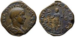 Ancient Coins - Philip II as Caesar AE sestertius - PRINCIPI IUVENTUTIS - Very Rare with military standard