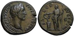 Ancient Coins - Antoninus Pius AE sestertius - SALUS - Bold VF+