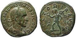 Ancient Coins - Trajan Decius AE sestertius - VICTORIA AVG - Beautiful patina