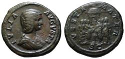 Ancient Coins - Julia Domna AE As - VESTA MATER - Very Rare (R2)
