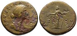 Ancient Coins - Faustina Junior AE sestertius - LAETITIA