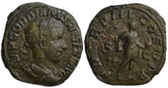 Ancient Coins - Gordian III AE sestertius - Emperor with spear & globe