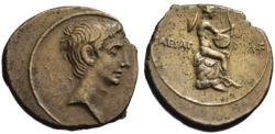 Ancient Coins - Octavian AR denarius - Apollo playing the lyre - Good VF+
