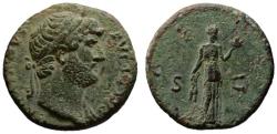 Ancient Coins - Hadrian AE As - FIDES - 125-128 AD Nice patina