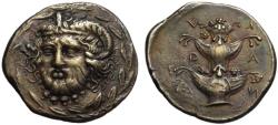 Ancient Coins - 19th C. BMC electrotype - Kyrene AR tetradrachm - Ammon & Silphium