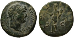 Ancient Coins - Hadrian AE dupondius - AEQUITAS - VF