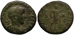 Ancient Coins - Gordian III AE As - Emperor with Spear & Globe - Nice VF