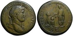 Ancient Coins - Hadrian AE sestertius - RESTITUTORI ORBIS TERRARUM - unrecorded var.