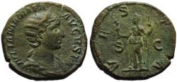 Ancient Coins - Julia Mamaea AE sestertius - VESTA - Good VF