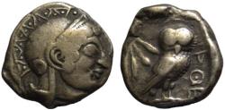 Ancient Coins - Electrotype Athens AR didrachm - Archaic style