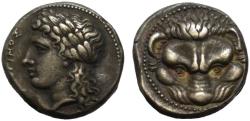 Ancient Coins - 19th C. BMC electrotype - Bruttium AR tetradrachm - Apollo & Lion