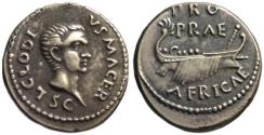 Ancient Coins - Clodius Macer usurper AR denarius - Becker Forgery