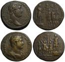 Ancient Coins - Lot 2 cast sestertius imitating EXERC BRITAN + EXERC HISPAN
