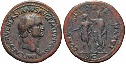 Ancient Coins - Vespasian AE sestertius - CONCORDIA SENATVI - (R3) Good VF