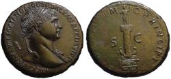 Ancient Coins - Trajan AE sestertius - Trajan's Column - Superb EF portrait