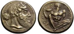Ancient Coins - Electrotype - Naxos AR tetradrachm - Dionysos & Silenos
