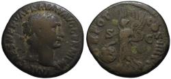 Ancient Coins - Trajan AE As - Victory holding SPQR shield - near VF