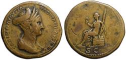 Ancient Coins - Sabina AE sestertius - CERES - under Hadrian