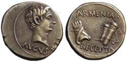 Ancient Coins - 19th C. BMC electrotype - Augustus AR denarius - ARMENIA RECEPTA