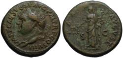 Ancient Coins - Titus AE As - PAX AUGUSTI - AD 80-81 VF