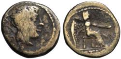 Ancient Coins - M. Cato AR quinarius - Liber & Victory - 89 BC