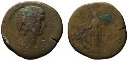 Ancient Coins - Manlia Scantilla AE sestertius - JUNO - Extremely rare Didius Julianus wife