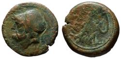 Ancient Coins - Bruttium The Bretti AE double unit - Ares & Hera - 211-208 BC