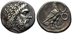 Ancient Coins - 19th C. BMC electrotype - Olympia AR stater - Zeus & Eagle