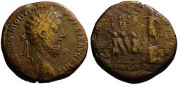 Ancient Coins - Commodus AE sestertius - FID EXERCIT - (R) Rare