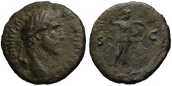 Ancient Coins - Antoninus Pius AE As - MINERVA - 141-143 AD