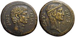Ancient Coins - 19th C. BMC electrotype - Octavian & Divus Julius Caesar AE sestertius